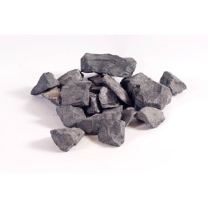 Gravier anthracite noir Nero Imperial (30-60mm) pour l'aménagement paysager.