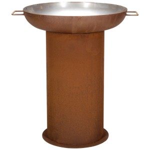 Brasero Nouvel Elegante en acier rouille, Ø 55 cm, avec poignées pour jardin et terrasse.