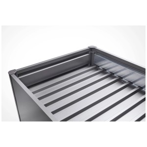 Piano intermedio Biohort per aiuola rialzata, grigio scuro metallizzato, dimensioni 4 x 1 m. Riduce il volume del terreno.