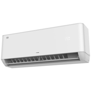 Weißes Split-Klimagerät 4in1 9000 BTU mit digitaler Anzeige. Klimaanlage für Wandmontage.