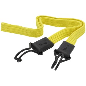 Sangle à bagage jaune Master Lock Smooth™ avec crochets, 100cm, pour charges jusqu'à 40kg.