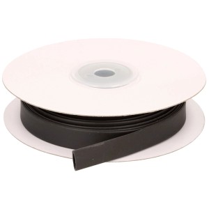 Guaina termorestringente nera (6.4 - 3.2 mm) su bobina, lunghezza 5 m.