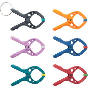wolfcraft Mini pinces à ressort Microfix S, lot de 6 en différentes couleurs. Outil de serrage pour modélisme.