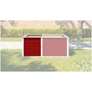 Weka Set di estensione per aiuola rialzata modulare, rosso svedese. Aiuola rialzata in legno con pannello laterale rosso.