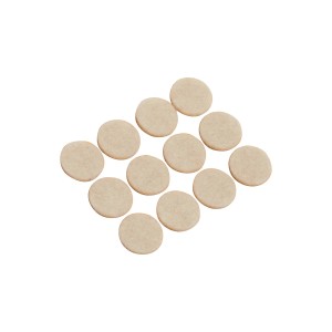 Lot de 12 patins en feutre de laine OBI, Ø 22 mm, pour protéger meubles et sols.