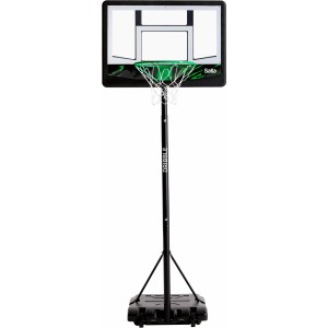 Canestro da basket Salta Dribble con tabellone trasparente e canestro verde per bambini.