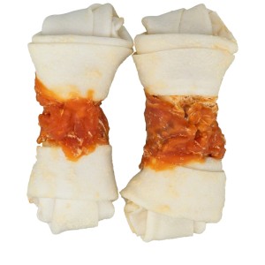 Due nodi da masticare Trixie Denta Fun con pollo, 11 cm, per cani. Osso da masticare per l'igiene dentale.