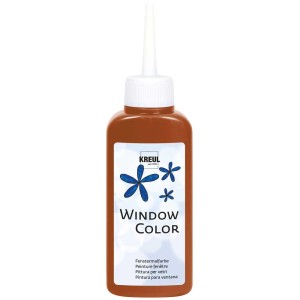 Kreul Window Color, hellbraune Fensterfarbe (80ml) zum Basteln und Malen auf Glas.