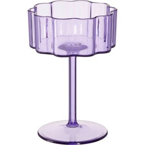 Verre à cocktail en plastique violet au design moderne, 1 pièce.