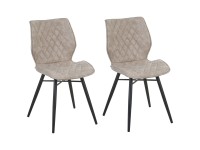 Chaise à manger Lisle tissu Beige lot de 2