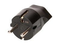 Fixadapter Schuko Typ13 / 3-polig Schwarz Fixadapter Schuko Typ13 / 3-polig Schwarz