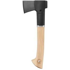 Ascia universale Fiskars Norden N7 con manico in legno di noce americano e testa nera.