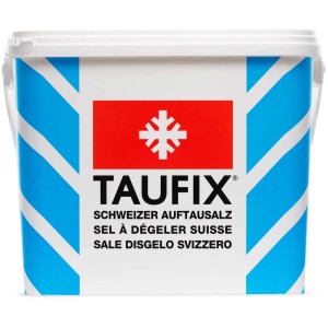 Secchio di sale disgelante svizzero Taufix, 12,5 kg, per servizio invernale.