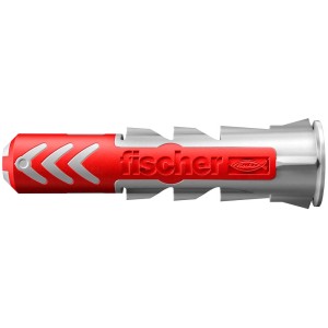 Cheville universelle Fischer DuoPower 10x50 : cheville rouge et grise pour un maintien sûr dans divers matériaux.
