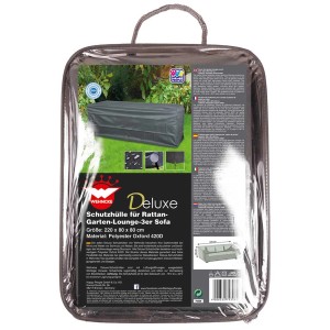 Copertura protettiva confezionata per divano da giardino a 3 posti in rattan, Deluxe Oxford 420D poliestere, impermeabile e resistente agli strappi.