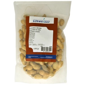 Eric Schweizer arachidi in guscio, 250g, cibo per uccelli. Snack naturale per roditori e uccelli.