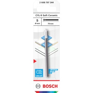 Punta per piastrelle Bosch CYL-9, 5 mm, per ceramica tenera, argento.