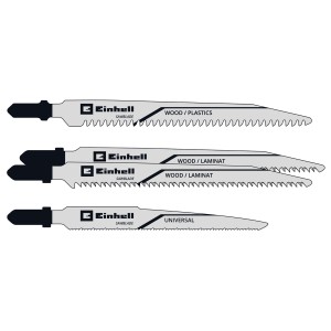 kwb by Einhell set di lame per seghetto alternativo, 4 pezzi per legno e metallo, ottimizzato per batteria.