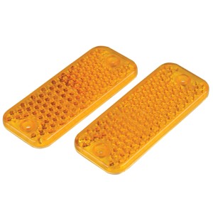 Unitec catadiottri laterali, quadrati, gialli, 2 pezzi, accessori per rimorchi auto.