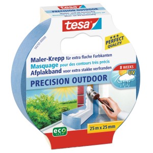 Tesa Ruban de masquage Precision Outdoor, bleu, rouleau de 25m, pour extérieur.