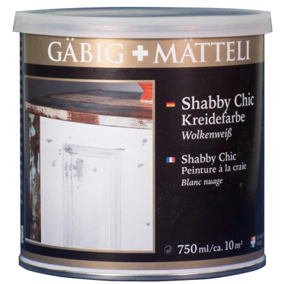 Gäbig+Mätteli Kreidefarbe Shabby Chic matt Wolkenweiss 750 ml