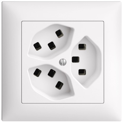 Feller Unterputz-Steckdose EdizioDue 3 x T23 Weiss