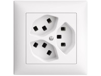 Feller Unterputz-Steckdose EdizioDue 3 x T23 Weiss