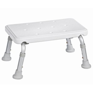 Marchepied de bain Ridder blanc réglable en hauteur pour plus de sécurité.