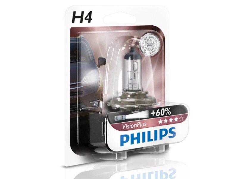 Philips VisionPlus + 60 % Halogen H4 60 / 55 W