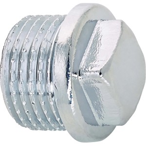 Tappo filettato in ottone cromato, 21 mm (R 1/2) per sigillare tubi.