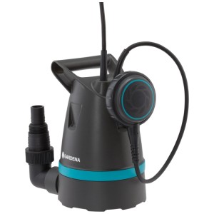 Pompe submersible Gardena 8600 Basic pour eau claire, avec interrupteur à flotteur et câble de 10 m.