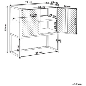 Beliani Armoire de bureau Rakaia noire 75 x 72 x 35 cm