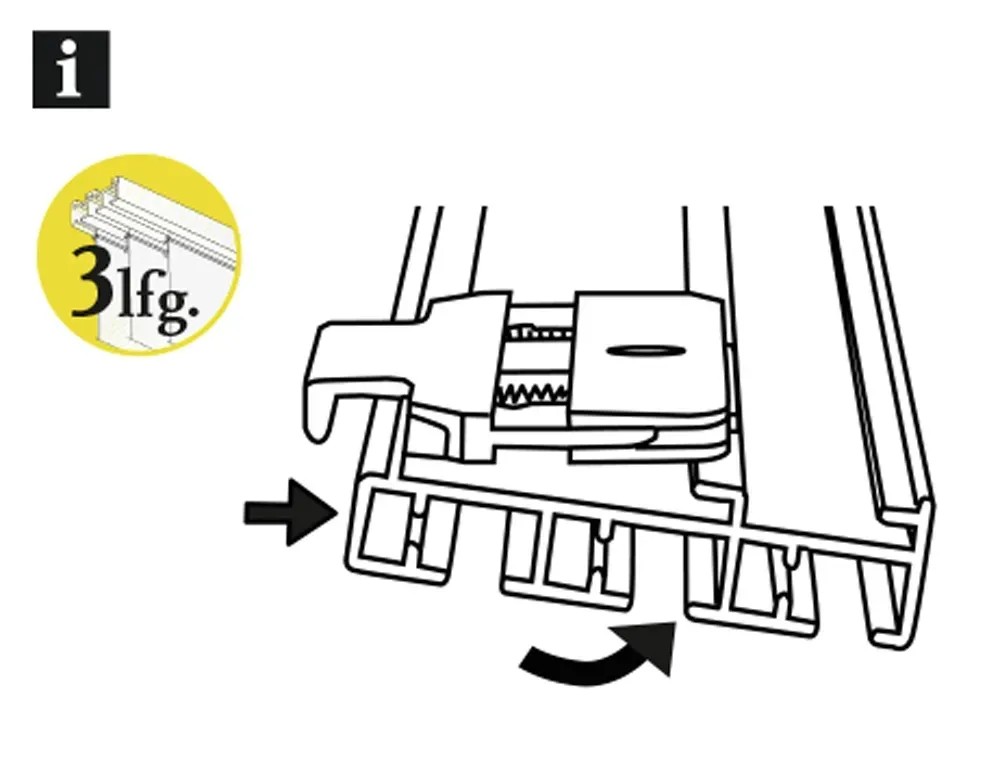 Binario Per Tende A Pannello Gardinia Komfort - Set 3 Vie 170 Cm, Montaggio Soffitto/Parete - Foto 4