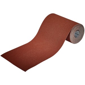 Rouleau de papier abrasif Wolfcraft, largeur 115mm, longueur 5m, grain 120, pour bois et métal.