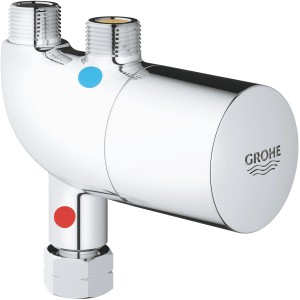 Grohe Grohtherm Micro mitigeur thermostatique anti-brûlure chromé pour lavabos.