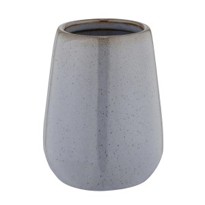 Portaspazzolino Wenko Sirmione in ceramica grigia, Ø 8 cm.