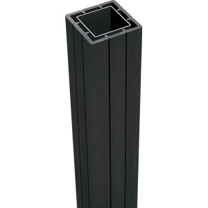 Poteau WPC anthracite 240 cm avec capuchon et ancrage pour construction de clôtures et écrans.