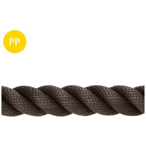 Corda corrimano nera, Ø 30 mm, al metro per sicurezza nautica e delimitazioni.