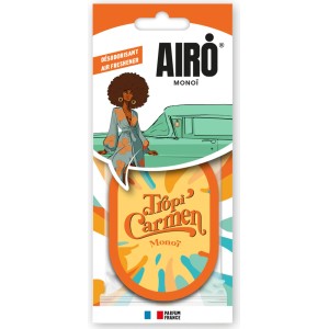 Airo Carte parfumée Tropi'Carmen Monoï pour voiture, parfum exotique et design street art.