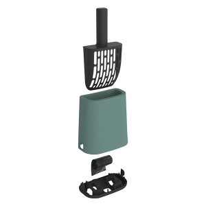 Pelle Rotho Biala avec support Mistletoe Green pour litière chat.