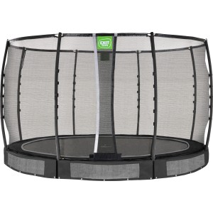 Trampolino interrato nero EXIT Allure Premium Ø 366 cm con rete di sicurezza.