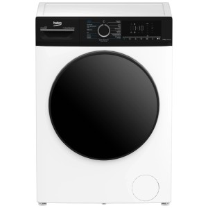 Lave-linge séchant Beko WTS210 blanc, 7/5 kg, 1400 tr/min. Porte noire, affichage numérique.