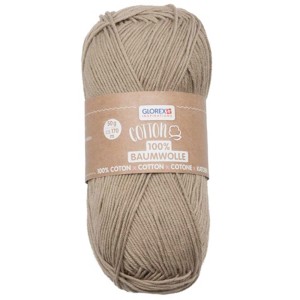 Filato di cotone beige, gomitolo da 50g in 100% cotone, ideale per lavorare a maglia e all'uncinetto.