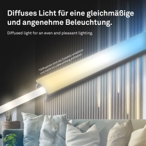 Briloner Striscia LED set di estensione per pannelli, dimmerabile, con cambio colore (CCT).
