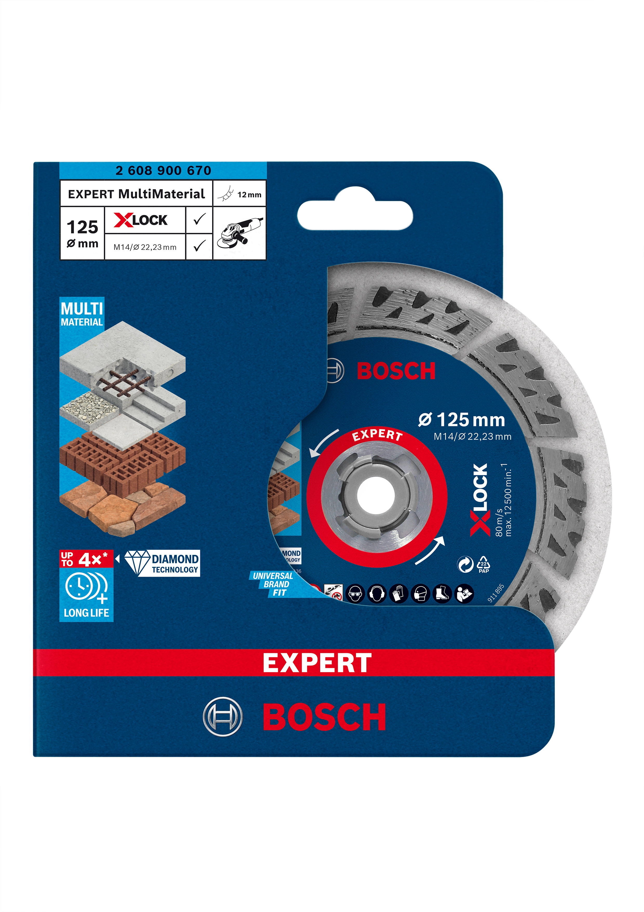 Bosch Expert Disco diamantato da taglio MultiMaterial X-Lock Ø 125 mm