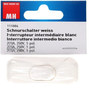 Interrupteur à cordon blanc pour installation de lampe, 1 pièce.