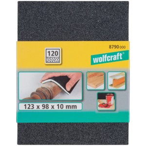 Wolfcraft Schleifschwamm, Körnung 120, zum Schleifen von Farbe, Lack, Holz und Blech.