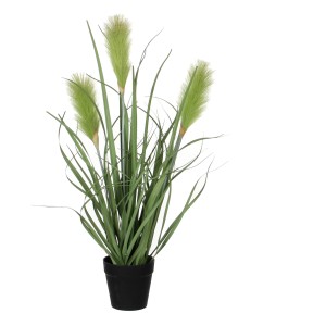 Pianta artificiale di erba Ried verde in vaso, alta 53 cm, per una decorazione naturale da interni.