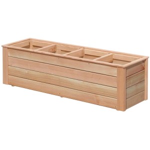 Jardinière en mélèze avec 4 inserts, 39x38x134cm, pour jardin et balcon.