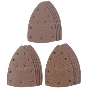 Lot de feuilles abrasives KWB Q-Stick, grains assortis pour ponceuse multifonction, 15 pièces.